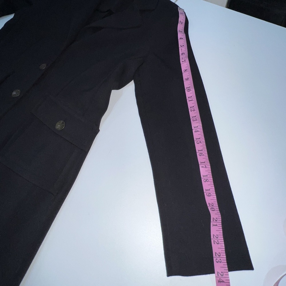 CAbi Black Long Button Coat #190 Womens Size 6 - Picture 8 of 8